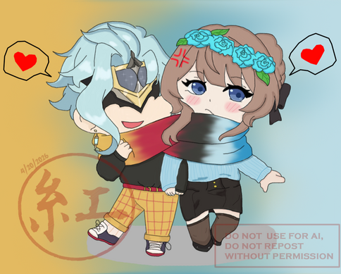 Sandrone X Dottore Chibi